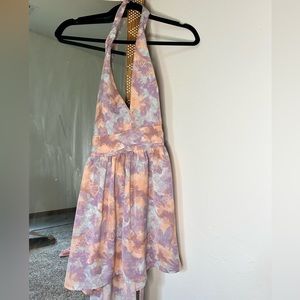 Nasty gal petite tie dye halter mini dress